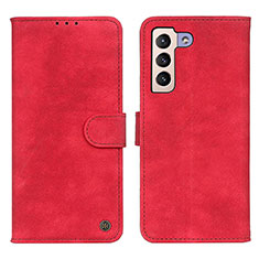 Custodia Portafoglio In Pelle Cover con Supporto N03P per Samsung Galaxy S21 FE 5G Rosso