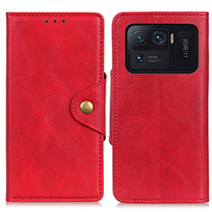 Custodia Portafoglio In Pelle Cover con Supporto N03P per Xiaomi Mi 11 Ultra 5G Rosso