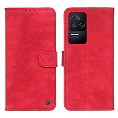 Custodia Portafoglio In Pelle Cover con Supporto N03P per Xiaomi Poco F4 5G Rosso