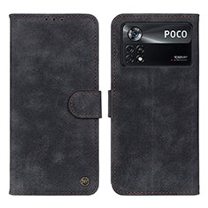 Custodia Portafoglio In Pelle Cover con Supporto N03P per Xiaomi Poco X4 Pro 5G Nero