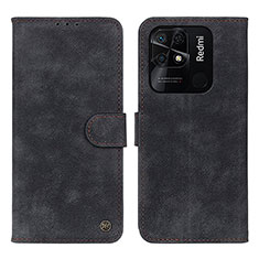 Custodia Portafoglio In Pelle Cover con Supporto N03P per Xiaomi Redmi 10C 4G Nero