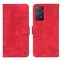 Custodia Portafoglio In Pelle Cover con Supporto N03P per Xiaomi Redmi Note 11 Pro 4G Rosso