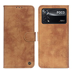 Custodia Portafoglio In Pelle Cover con Supporto N03P per Xiaomi Redmi Note 11E Pro 5G Marrone