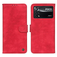 Custodia Portafoglio In Pelle Cover con Supporto N03P per Xiaomi Redmi Note 11E Pro 5G Rosso