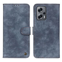 Custodia Portafoglio In Pelle Cover con Supporto N03P per Xiaomi Redmi Note 11T Pro+ Plus 5G Blu