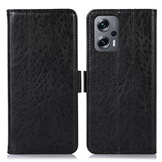 Custodia Portafoglio In Pelle Cover con Supporto N03P per Xiaomi Redmi Note 12 Turbo 5G Nero