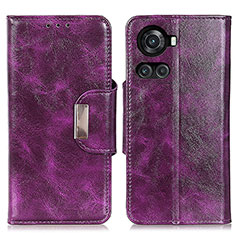 Custodia Portafoglio In Pelle Cover con Supporto N04P per OnePlus 10R 5G Viola