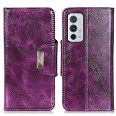 Custodia Portafoglio In Pelle Cover con Supporto N04P per OnePlus 9RT 5G Viola