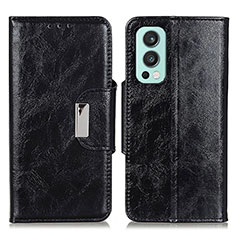 Custodia Portafoglio In Pelle Cover con Supporto N04P per OnePlus Nord 2 5G Nero