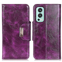 Custodia Portafoglio In Pelle Cover con Supporto N04P per OnePlus Nord 2 5G Viola