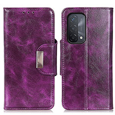 Custodia Portafoglio In Pelle Cover con Supporto N04P per Oppo A74 5G Viola