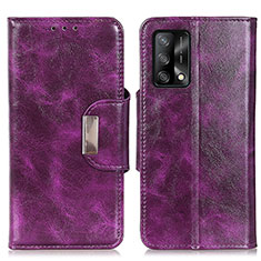 Custodia Portafoglio In Pelle Cover con Supporto N04P per Oppo F19s Viola