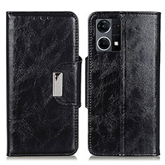 Custodia Portafoglio In Pelle Cover con Supporto N04P per Oppo F21 Pro 4G Nero