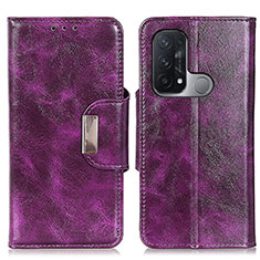 Custodia Portafoglio In Pelle Cover con Supporto N04P per Oppo Reno5 A Viola