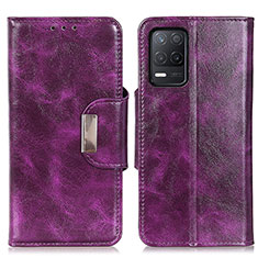 Custodia Portafoglio In Pelle Cover con Supporto N04P per Realme 8 5G Viola