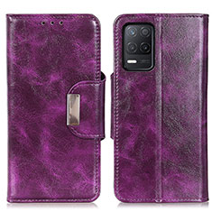 Custodia Portafoglio In Pelle Cover con Supporto N04P per Realme 9 5G India Viola