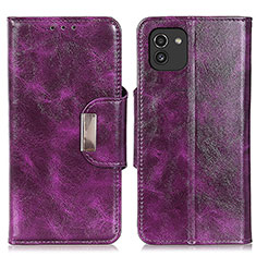 Custodia Portafoglio In Pelle Cover con Supporto N04P per Samsung Galaxy A03 Viola