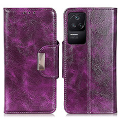 Custodia Portafoglio In Pelle Cover con Supporto N04P per Xiaomi Poco F4 5G Viola