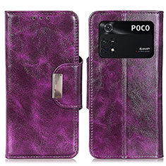 Custodia Portafoglio In Pelle Cover con Supporto N04P per Xiaomi Poco M4 Pro 4G Viola