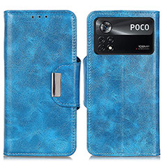 Custodia Portafoglio In Pelle Cover con Supporto N04P per Xiaomi Poco X4 Pro 5G Cielo Blu