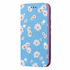 Custodia Portafoglio In Pelle Cover con Supporto N05 per Samsung Galaxy Note 20 5G Cielo Blu