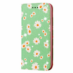 Custodia Portafoglio In Pelle Cover con Supporto N05 per Samsung Galaxy Note 20 5G Verde Pastello