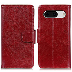 Custodia Portafoglio In Pelle Cover con Supporto N05P per Google Pixel 8a 5G Rosso