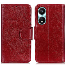 Custodia Portafoglio In Pelle Cover con Supporto N05P per Huawei Honor X5 Plus Rosso