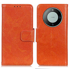 Custodia Portafoglio In Pelle Cover con Supporto N05P per Huawei Mate 60 Arancione