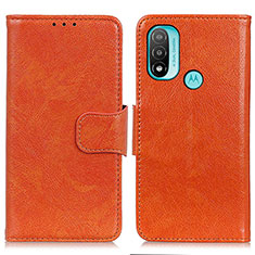 Custodia Portafoglio In Pelle Cover con Supporto N05P per Motorola Moto E20 Arancione
