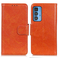 Custodia Portafoglio In Pelle Cover con Supporto N05P per Motorola Moto Edge 20 Pro 5G Arancione
