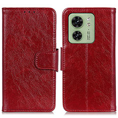 Custodia Portafoglio In Pelle Cover con Supporto N05P per Motorola Moto Edge (2023) 5G Rosso