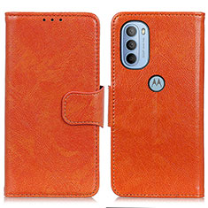 Custodia Portafoglio In Pelle Cover con Supporto N05P per Motorola Moto G31 Arancione