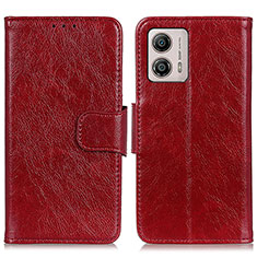 Custodia Portafoglio In Pelle Cover con Supporto N05P per Motorola Moto G53 5G Rosso