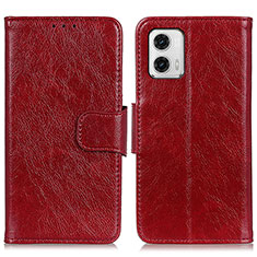 Custodia Portafoglio In Pelle Cover con Supporto N05P per Motorola Moto G73 5G Rosso