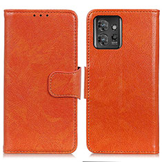 Custodia Portafoglio In Pelle Cover con Supporto N05P per Motorola ThinkPhone 5G Arancione