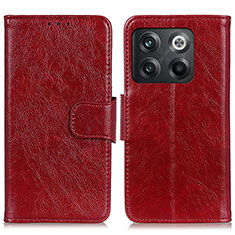 Custodia Portafoglio In Pelle Cover con Supporto N05P per OnePlus 10T 5G Rosso