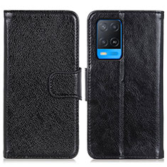 Custodia Portafoglio In Pelle Cover con Supporto N05P per Oppo A54 4G Nero