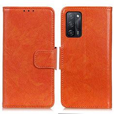 Custodia Portafoglio In Pelle Cover con Supporto N05P per Oppo A55 5G Arancione