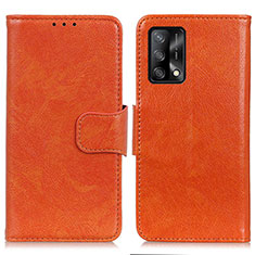 Custodia Portafoglio In Pelle Cover con Supporto N05P per Oppo F19 Arancione