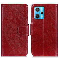 Custodia Portafoglio In Pelle Cover con Supporto N05P per Realme 9 4G Rosso