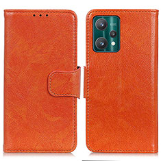 Custodia Portafoglio In Pelle Cover con Supporto N05P per Realme 9 5G Arancione