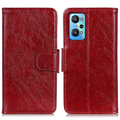 Custodia Portafoglio In Pelle Cover con Supporto N05P per Realme GT Neo2 5G Rosso