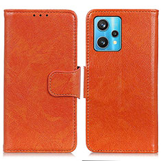 Custodia Portafoglio In Pelle Cover con Supporto N05P per Realme Narzo 50 Pro 5G Arancione