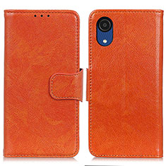 Custodia Portafoglio In Pelle Cover con Supporto N05P per Samsung Galaxy A03 Core Arancione