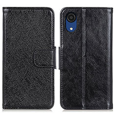 Custodia Portafoglio In Pelle Cover con Supporto N05P per Samsung Galaxy A03 Core Nero