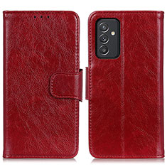 Custodia Portafoglio In Pelle Cover con Supporto N05P per Samsung Galaxy A05s Rosso