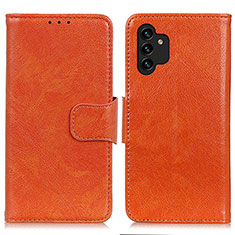 Custodia Portafoglio In Pelle Cover con Supporto N05P per Samsung Galaxy A13 4G Arancione