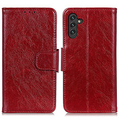 Custodia Portafoglio In Pelle Cover con Supporto N05P per Samsung Galaxy A13 5G Rosso