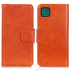 Custodia Portafoglio In Pelle Cover con Supporto N05P per Samsung Galaxy A22s 5G Arancione
